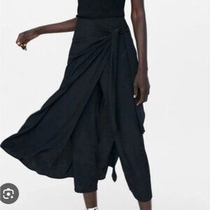 ZARA | Skirt Pants Black Front Tie Sz XS